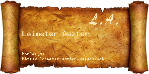 Leimeter Aszter névjegykártya
